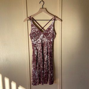 American Eagle Outfitters Crushed Velvet Skater Dress, Size S